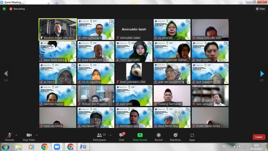 LPM UIN SGD BANDUNG GELAR PELATIHAN PENDAMPING PENINGKATAN BUDAYA MUTU